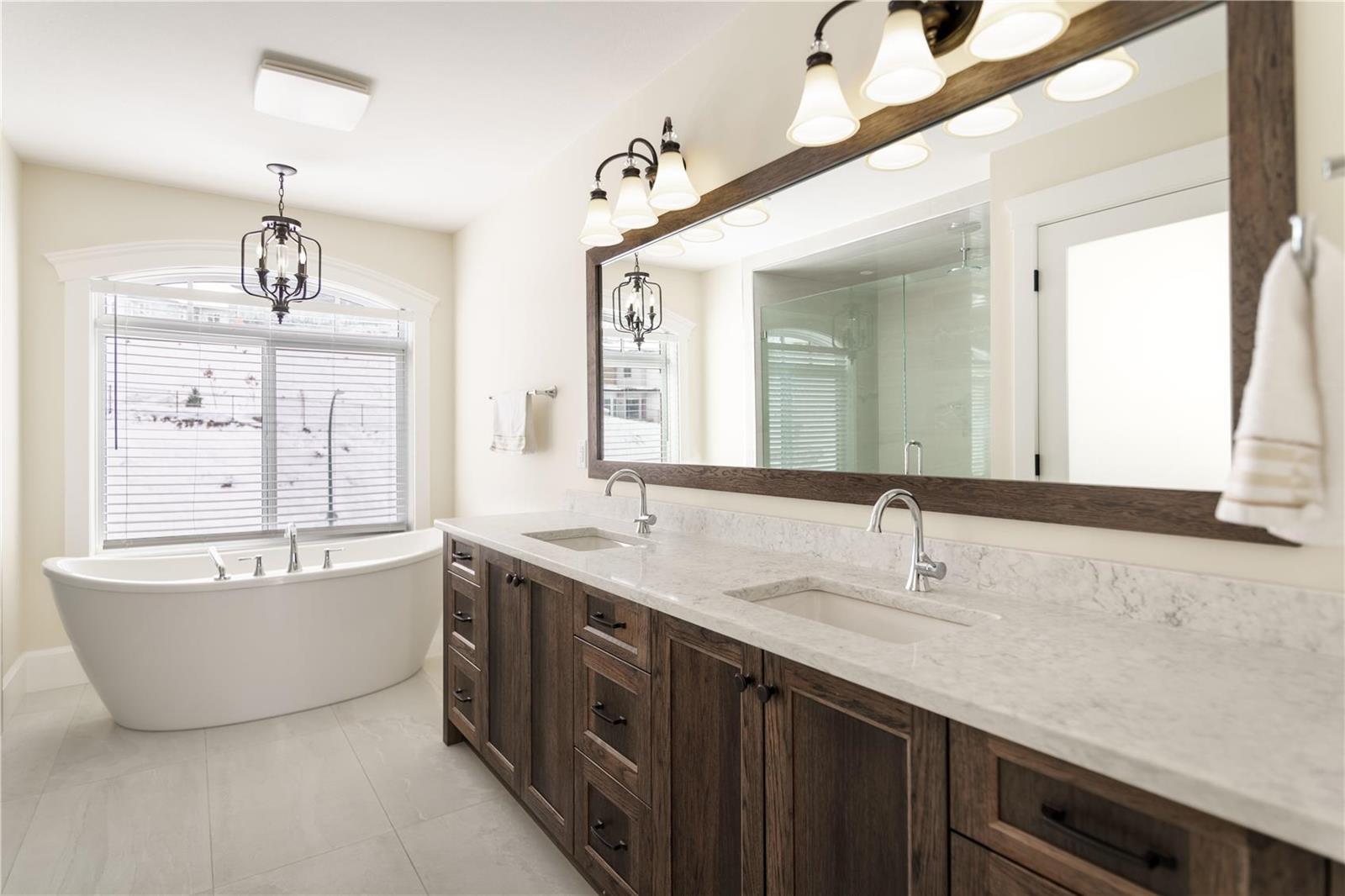 A clean bathroom inside of a modern home